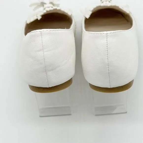 Aldo Women's Flats White Tassels Ballerina Shoes Size 7.5 - Picture 9 of 10